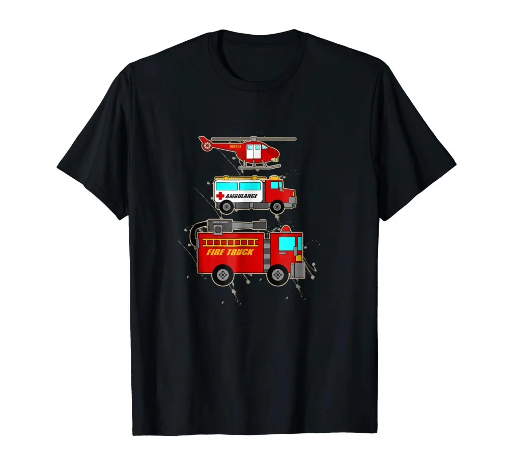 

Ems Fire Truck Ambulance Rescue Helicopter Shirt Gift 2023 Summer New Men Funny Casual Shirts Top Homme Suit