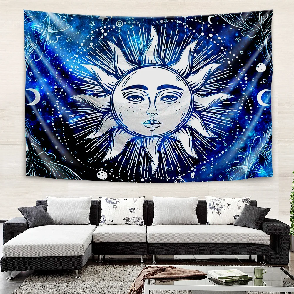

Mandala Tapestry Psychedelic Sun And Moon Tapestry Wall Hanging Tarot Hippie Wall Rugs Dorm Decor Blanket