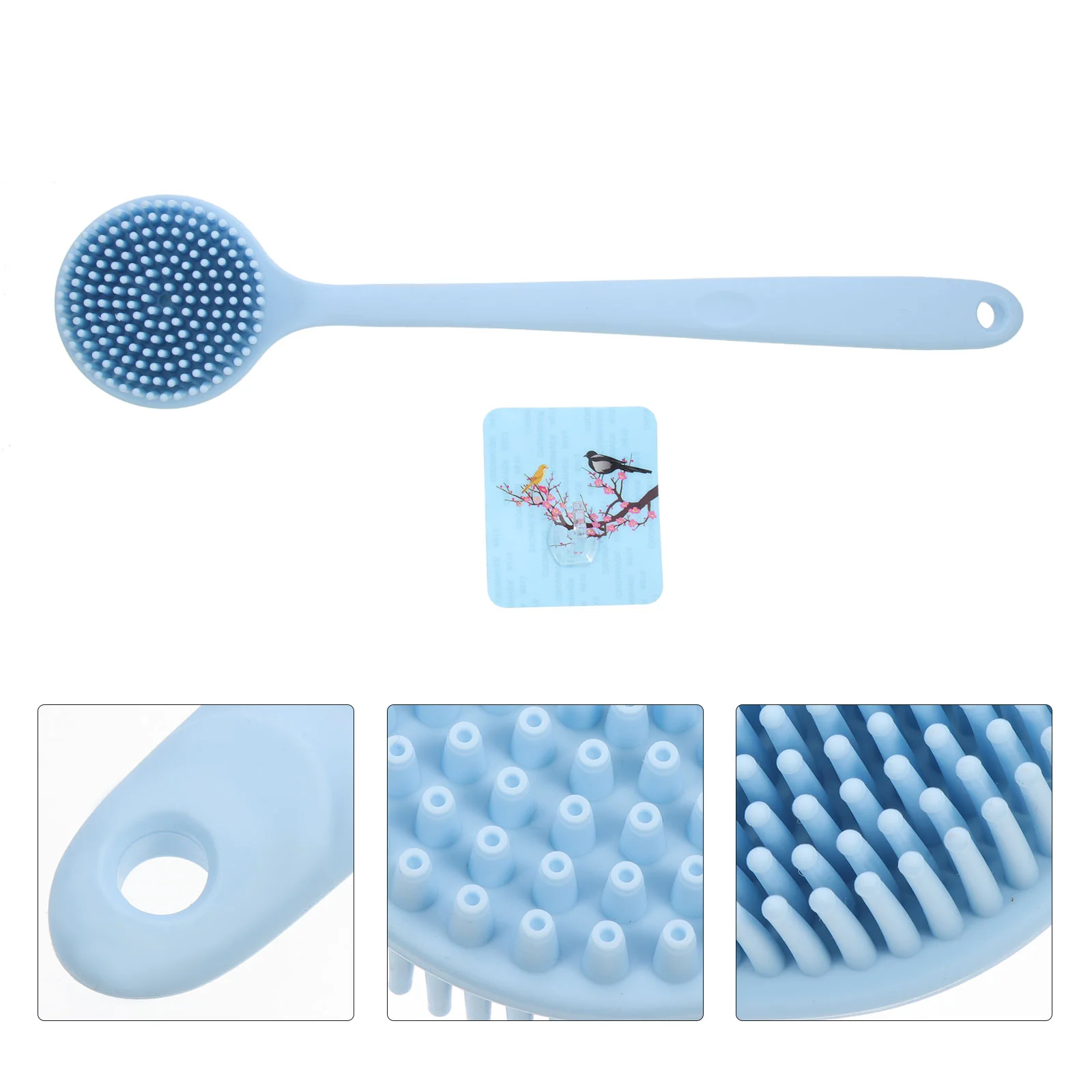 

Brush Body Scrubber Shower Bath Cleansing Silicone Exfoliating Handle Cleaning Spa Sponge Handled Scrub Hands Free Showering