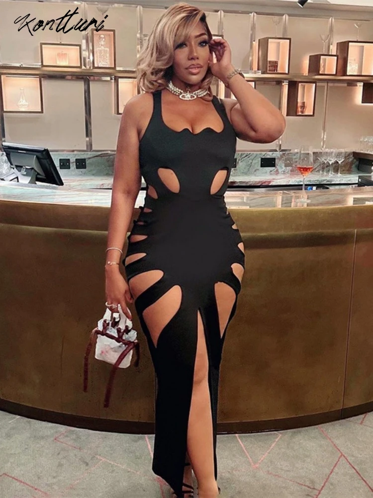 Kontturi Новые сексуальные платья с вырезами 2024 женское модное платье без рукавов