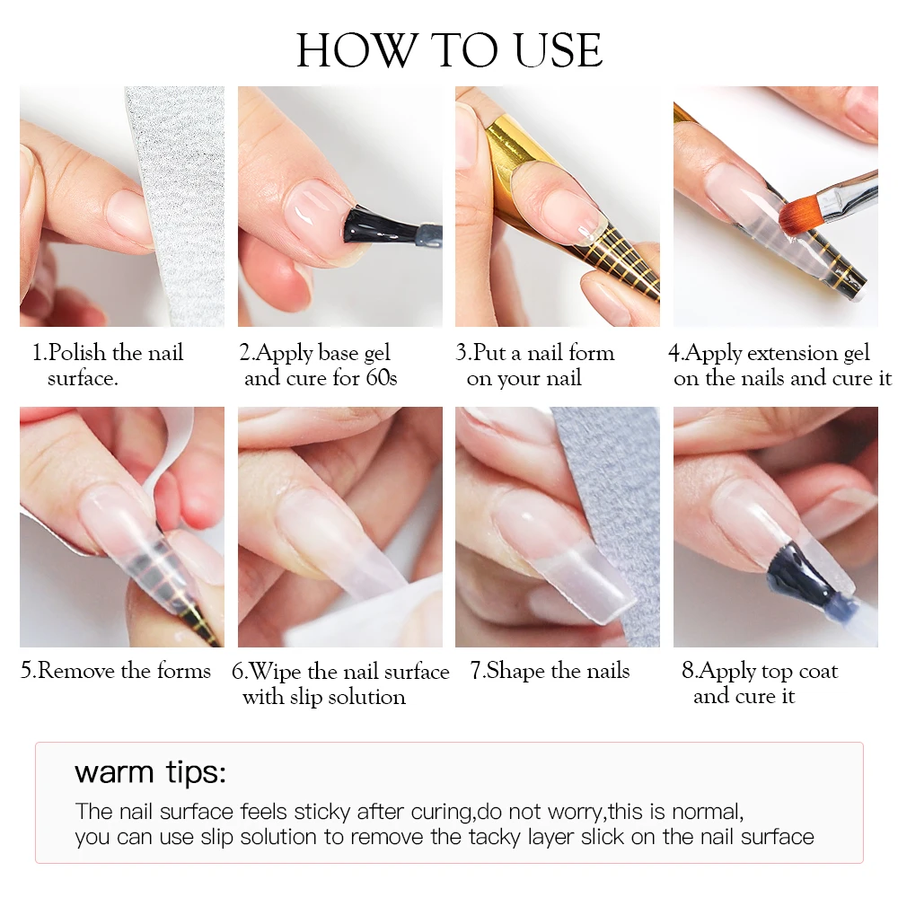 Набор Быстросъемных гелей для ногтей 6 цветов акриловый УФ-гель пальцев