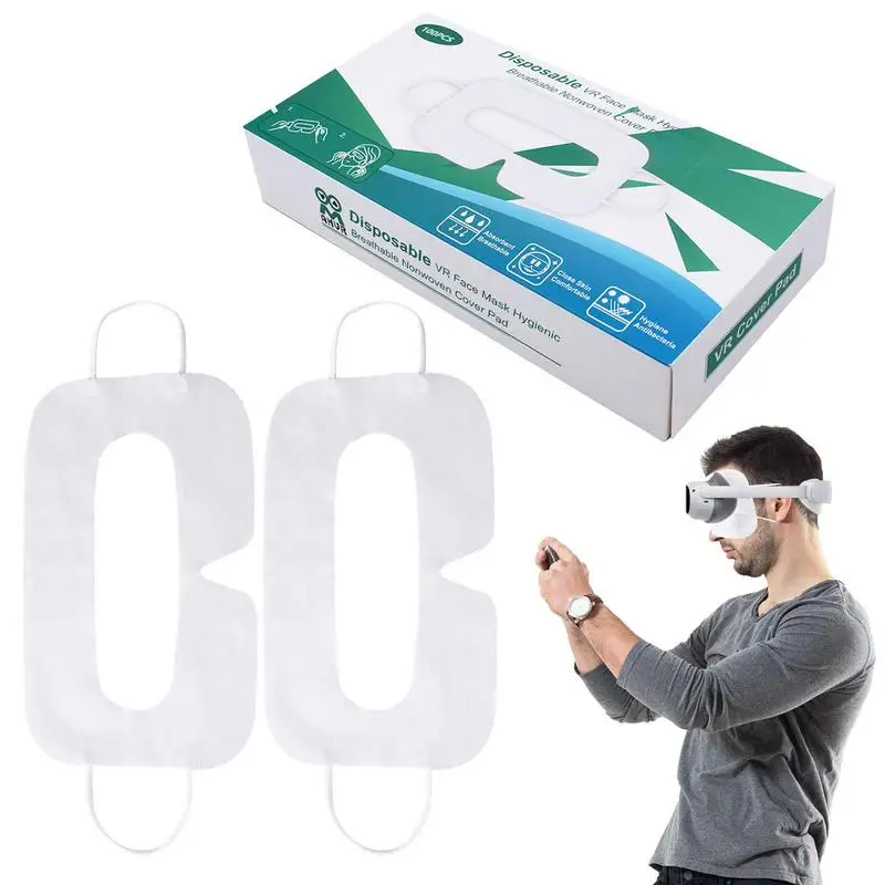 

100 PCS VR Eye Cover Headset Sanitary Face Cover Universal Eye Cover Mat Non-Woven Sanitary Cloth Compatible With Headset