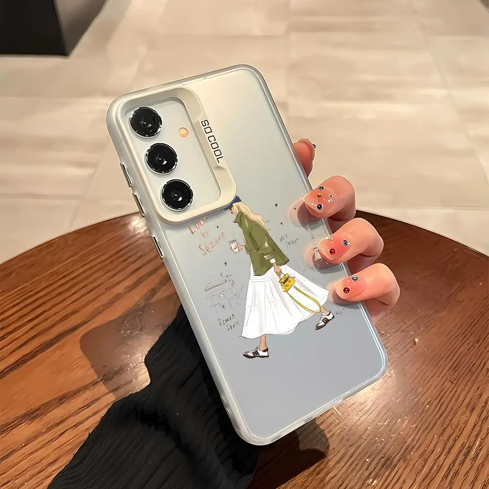 Чехол для телефона S-Sezane Samsung Galaxy S25 S24 S23 Ultra S22 Plus S20 A55 лазерный цветной