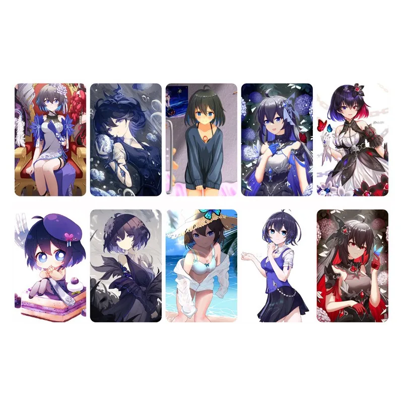 

Honkai: Star Rail Animation Frosted Card Sticker Set of 10 Two-dimensional Clara Seele Himeko Bronya Kafka Game Around Gift Toys