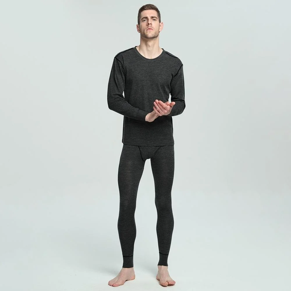

Men's 100% Merino Wool Winter Base Layer Thermal Warm Underwear set Breathable 210gsm weight Tops Pants Set