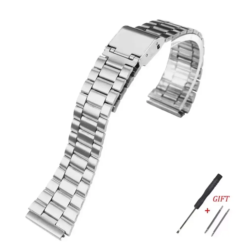 Ремешок из нержавеющей стали 18 мм для Casio F-91W F105/108 A158 A168 AE1200 AE1300 металлический