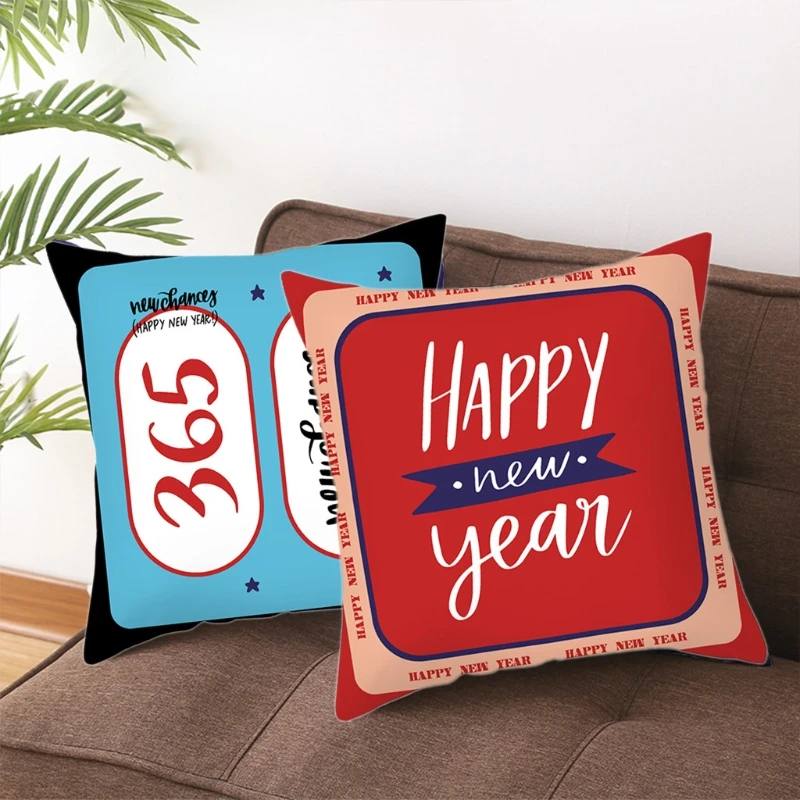 

67JE 2021 Подушка с Новым годом для чехла с мультяшным принтом быка, декоративная подушка для вечеринки Co