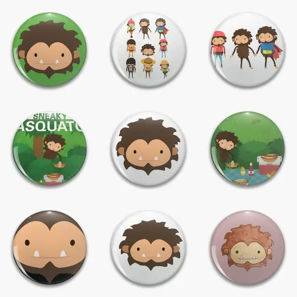 

Sneaky Sasquatch Big Head Soft Button Pin Customizable Cartoon Clothes Brooch Fashion Funny Decor Lapel Pin Women Metal Creative