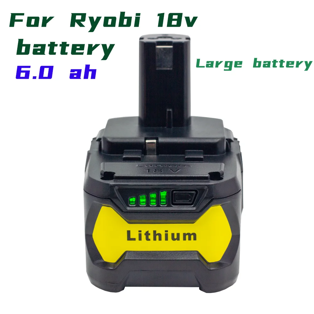 

18V Lithium Ion Replacement Battery for Ryobi ONE+ P104 P105 P107 P106 RB18L60 RB18L50 RB18L40 Compact Power Tool With Charger