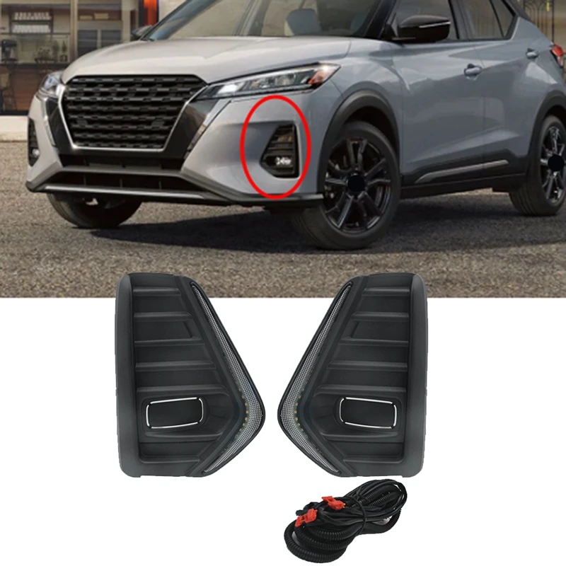 Автомобильные фары DRL дневные ходовые огни Daul Clour для Nissan Kicks 2021-2023 указатели