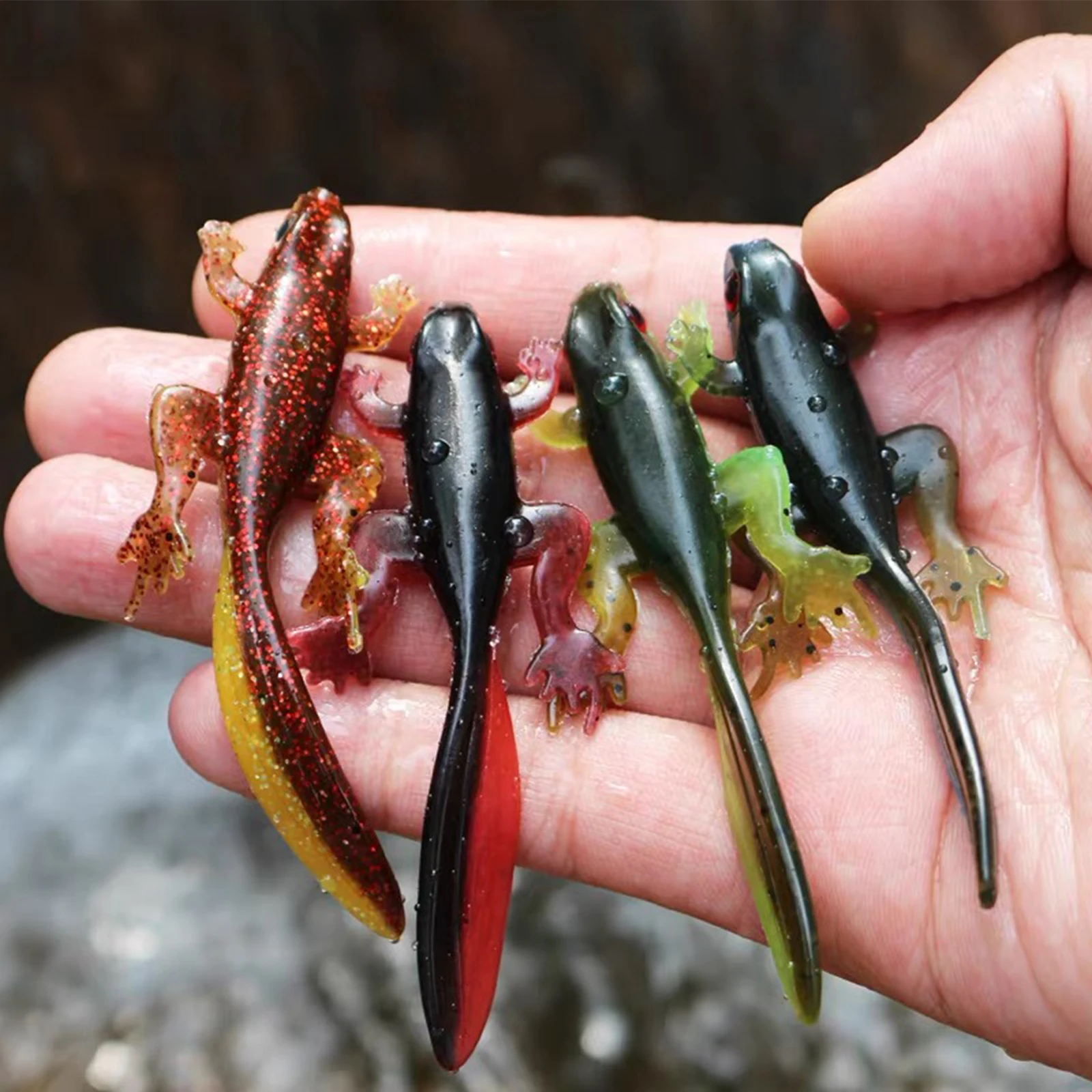 

FOCARP Soft Fishing Baits Frog Lures 6pcs/3.2 Inches Tadpole Plastic Swimbaits Bass Crappie Bait Panfish Lures Fishing Swim Bait