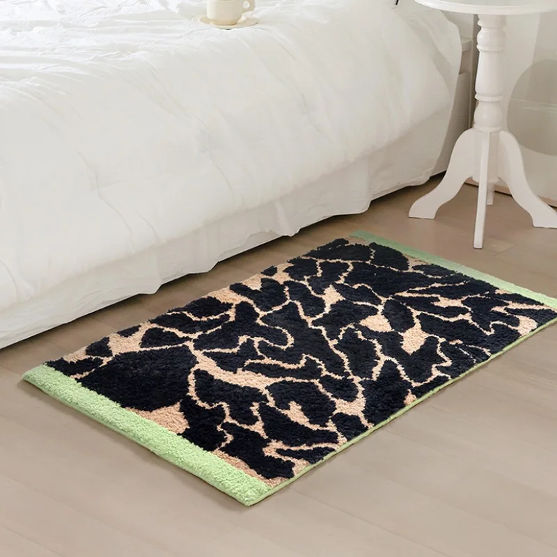 Черный искусственный ворсовый ковер мягкие искусственные коврики современный