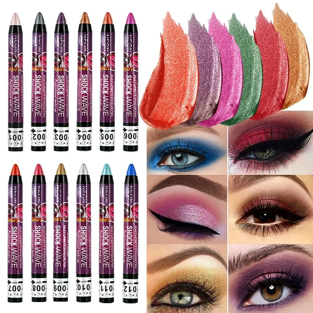 

Colored Gradient 2 In 1 Eyeshadow Stick Pencil & Lip Pen Waterproof Long-lasting Shimmer Highlighter Glitter Eyeshadow Makeup