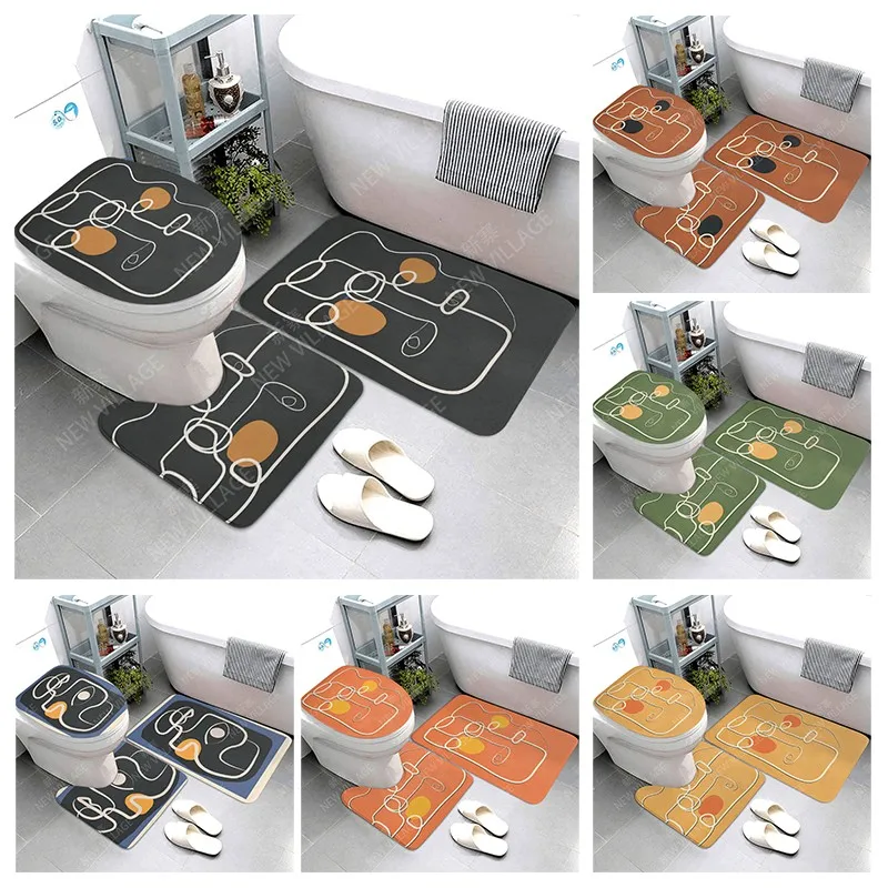 

Anti-slip Bath Mat Bathroom Small Rug Shower Mat Decorative Absorbent Foot Mat Entrance Bathtub toilet rug Morandi Nordic Modern