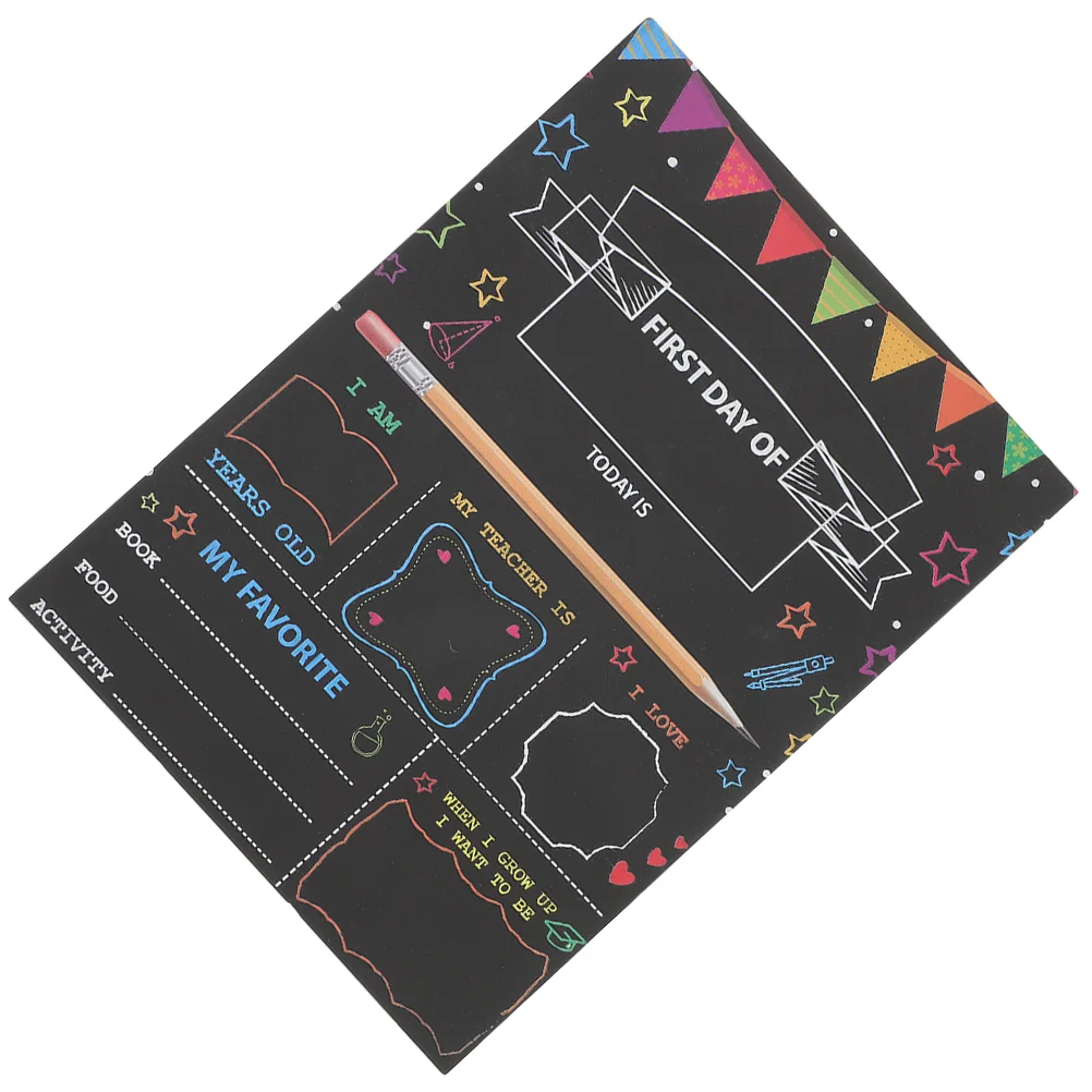 

Kids Decor Double Sided Blackboard Reusable Chalk Wood Chalkboard Decoration Wooden Pendant Preschool