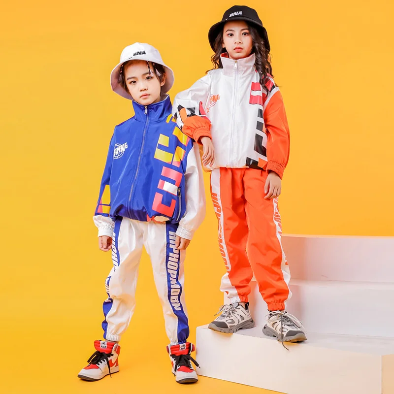 

Children's hip hop suit boys hip hop trendy clothes children's hiphop performance clothes girls Jazz clothes handsome clothes