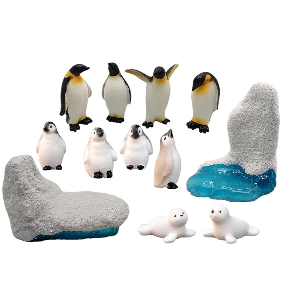 

12 шт. смоляные печатные крафтовые полимерные украшения, мини-Антарктические мелкие пингвины для офиса и дома