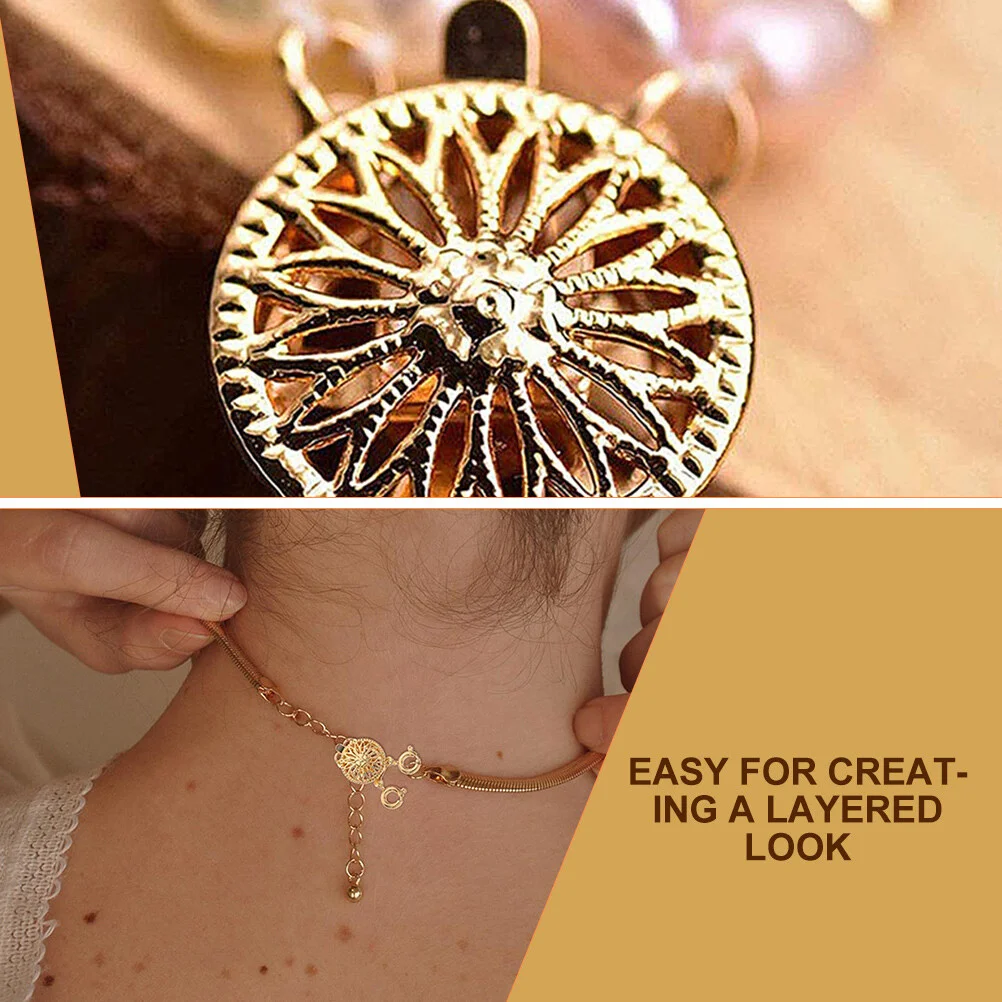 2 Pcs Materials Necklace Layering Separator Jewelry Connector Sunflower Multi Clasp Copper Detangler