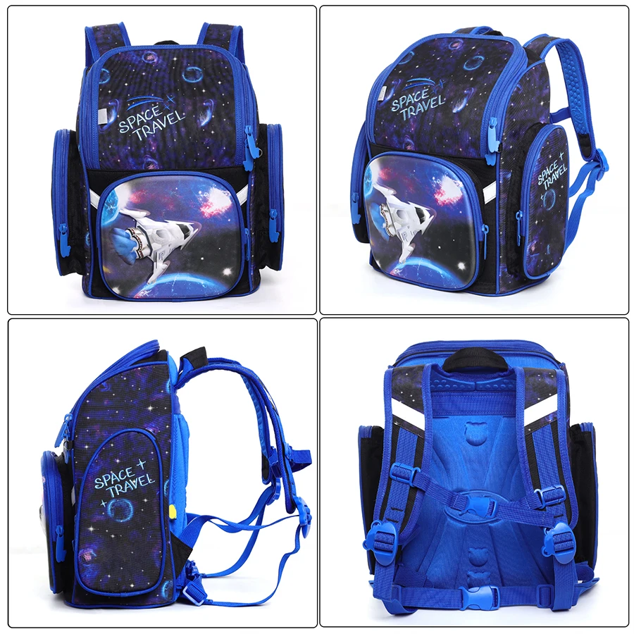 Kids Grade 1-5 Student Children Orthopedic Spaceship Pattern School Bags For Boys Bagpack Mochila Escolar Satchel Backpack