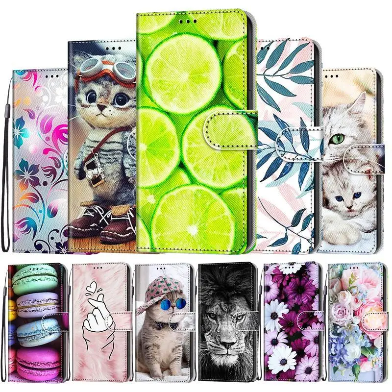 

Кожаный чехол с принтом для Huawei Honor 6A Pro 6C Pro V9 Play 6 Play 7 Enjoy 10S, чехол-книжка, кошелек, чехол для телефона с милыми животными