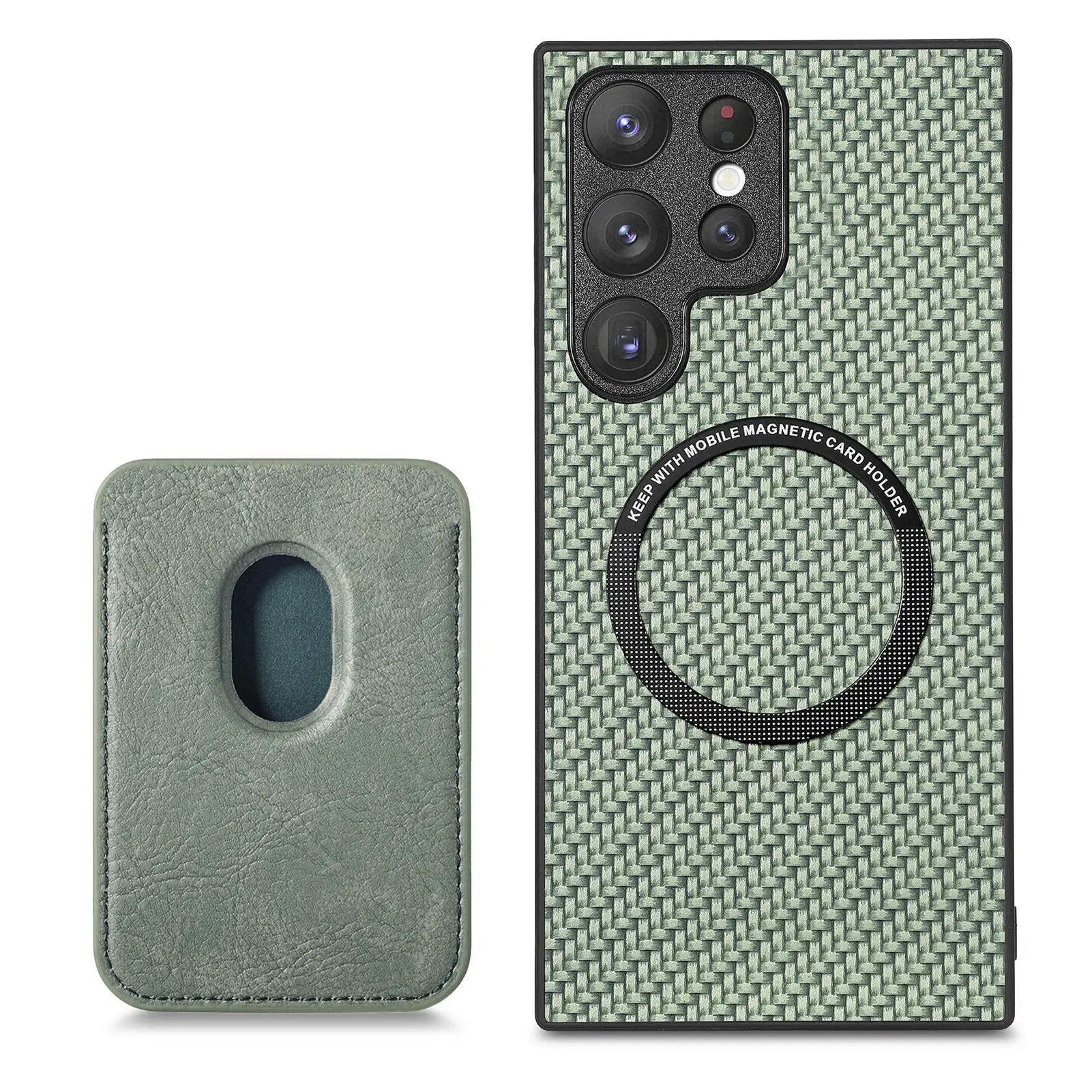 

For Samsung Galaxy A71 A70 A50 A30 A42 A21s A32 A51 A53 A33 A13s Magsafe Carbon Fiber Leather Phone Case Card Slot Magnet Cover