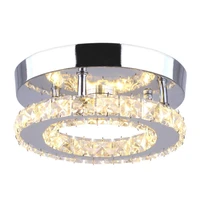 modern led crystal chandeliers stainless steel crystal mini round ceiling lamp for dining room living room bedroom hallway