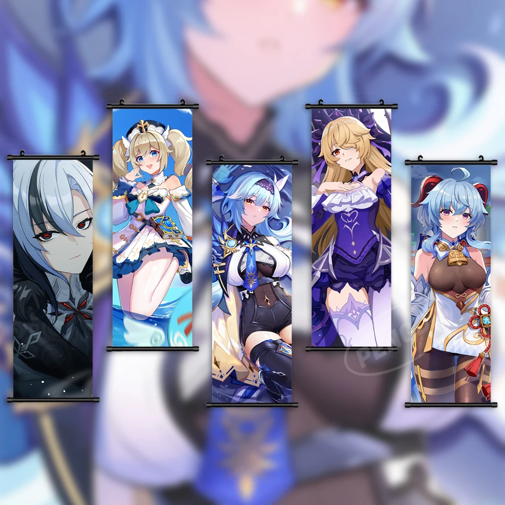 

Home Decor Prints Genshin Impact Wall Art Arlecchino Poster Canvas Kuki Shinobu Picture Game Scroll Hanging Painting Living Room