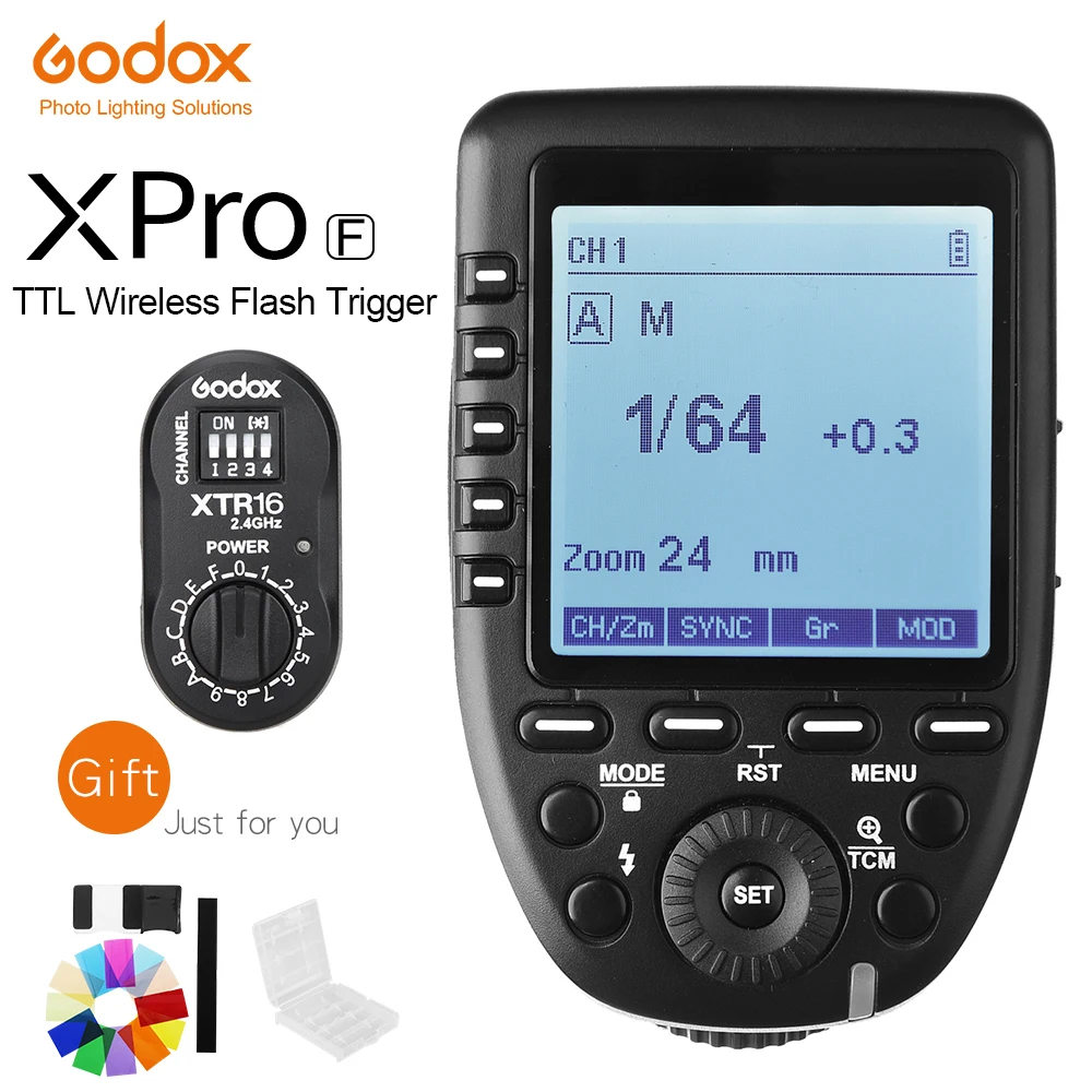 

Передатчик Godox XPro-F TTL HSS 2,4G, беспроводная система X, ЖК-экран + фоторесивер для Canon DSLR Godox Stuido Flash / AD360