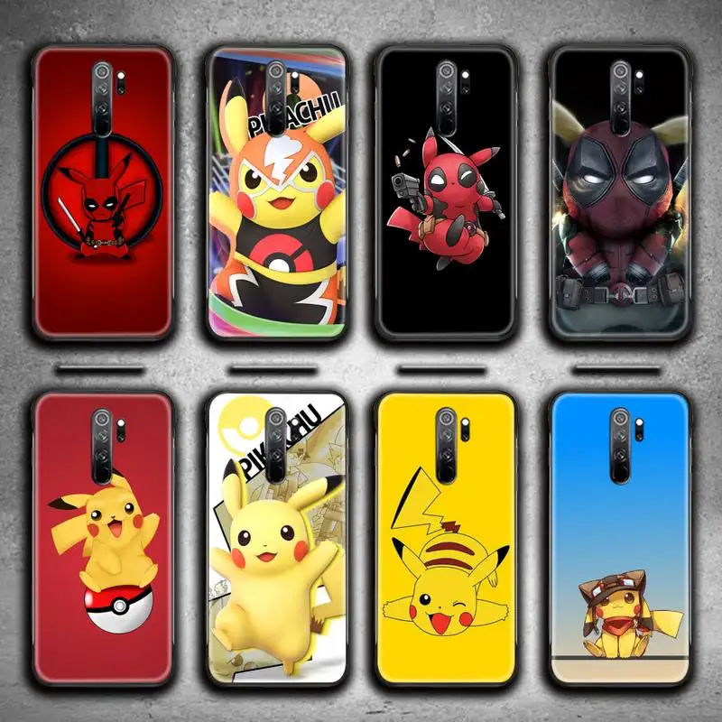 

Cute Deadpool Pikachu Phone Case for Redmi 9A 9 8A Note 11 10 9 8 8T Pro Max K20 K30 K40 Pro