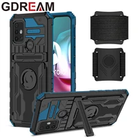 gdream shockproof phone case for motorola g20 g10 g30 g9plus luxury kickstand wristband back cover for moto g stylus 2021 g pure