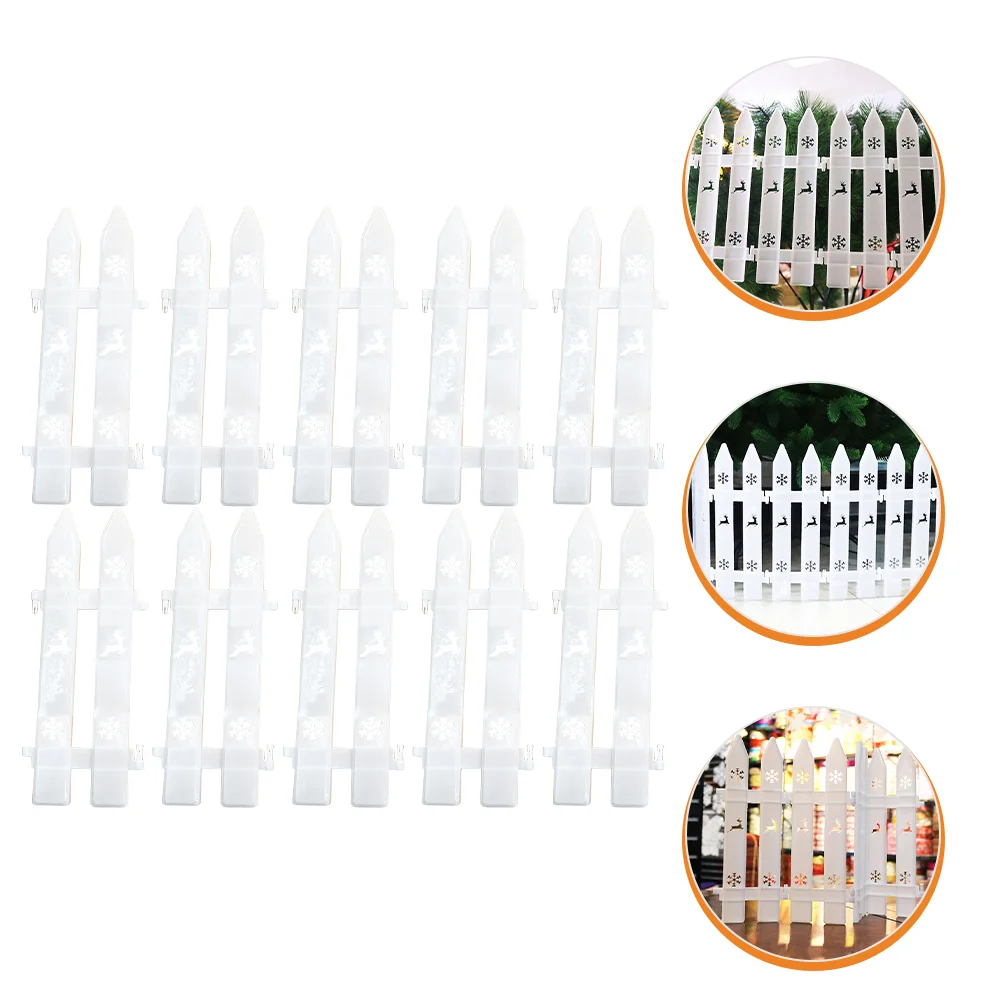 

Fence Garden Christmas Picket Tree Whiteborderdecorative Fencesmicro Landscape Supplies Party Short Potdecorations Decoration