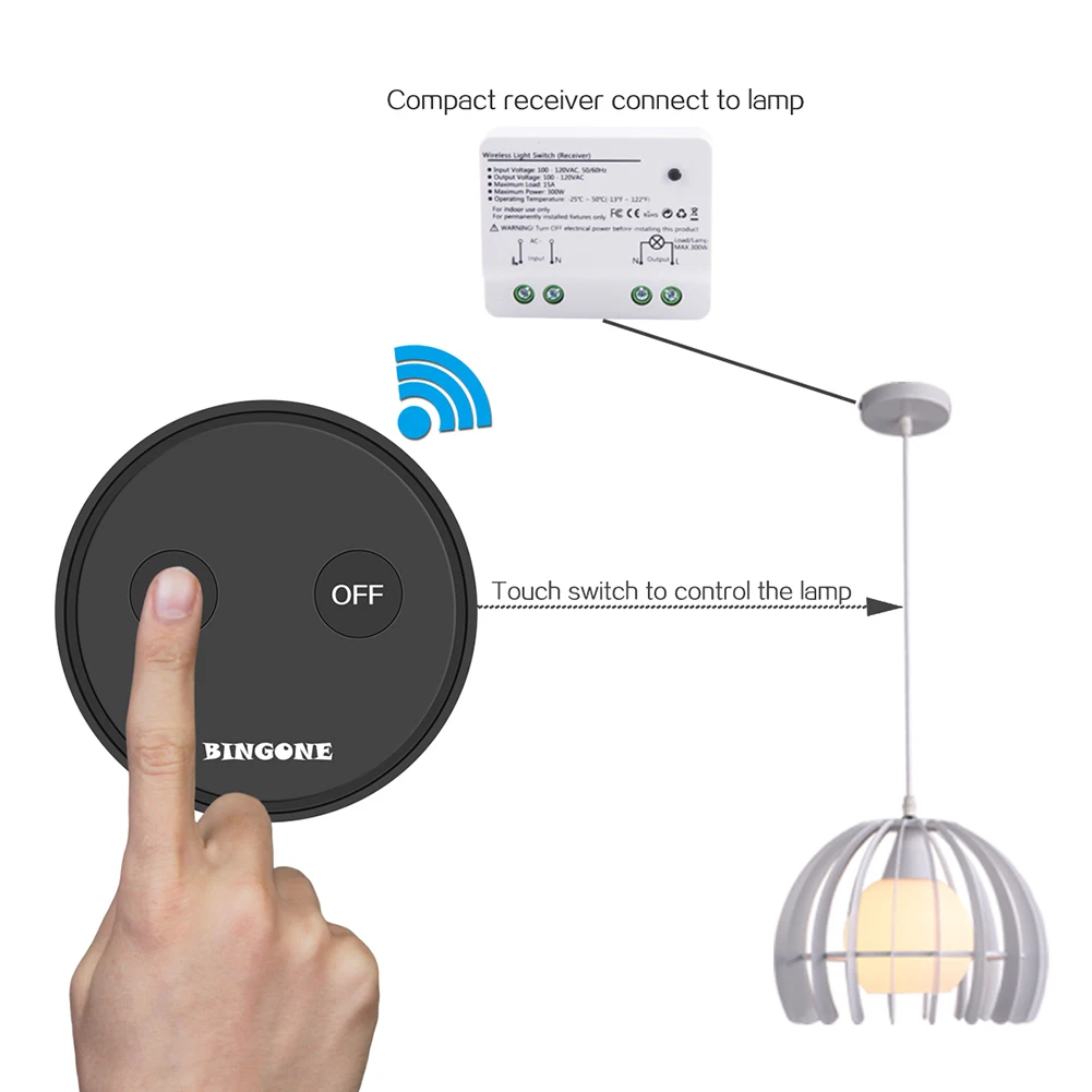 

NEW 30m 110V/85-265V Remote Controller Smart US Wall Light Black Wireless Appliance for LED Light Lamp Home Appliance Wall