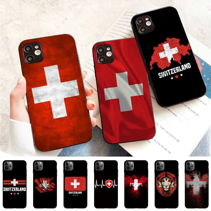

Yinuoda Switzerland Swiss Flag Phone Case for iPhone 11 12 13 Mini Pro Max 8 7 6 6S Plus X 5 S SE 2020 XR XS 10 case