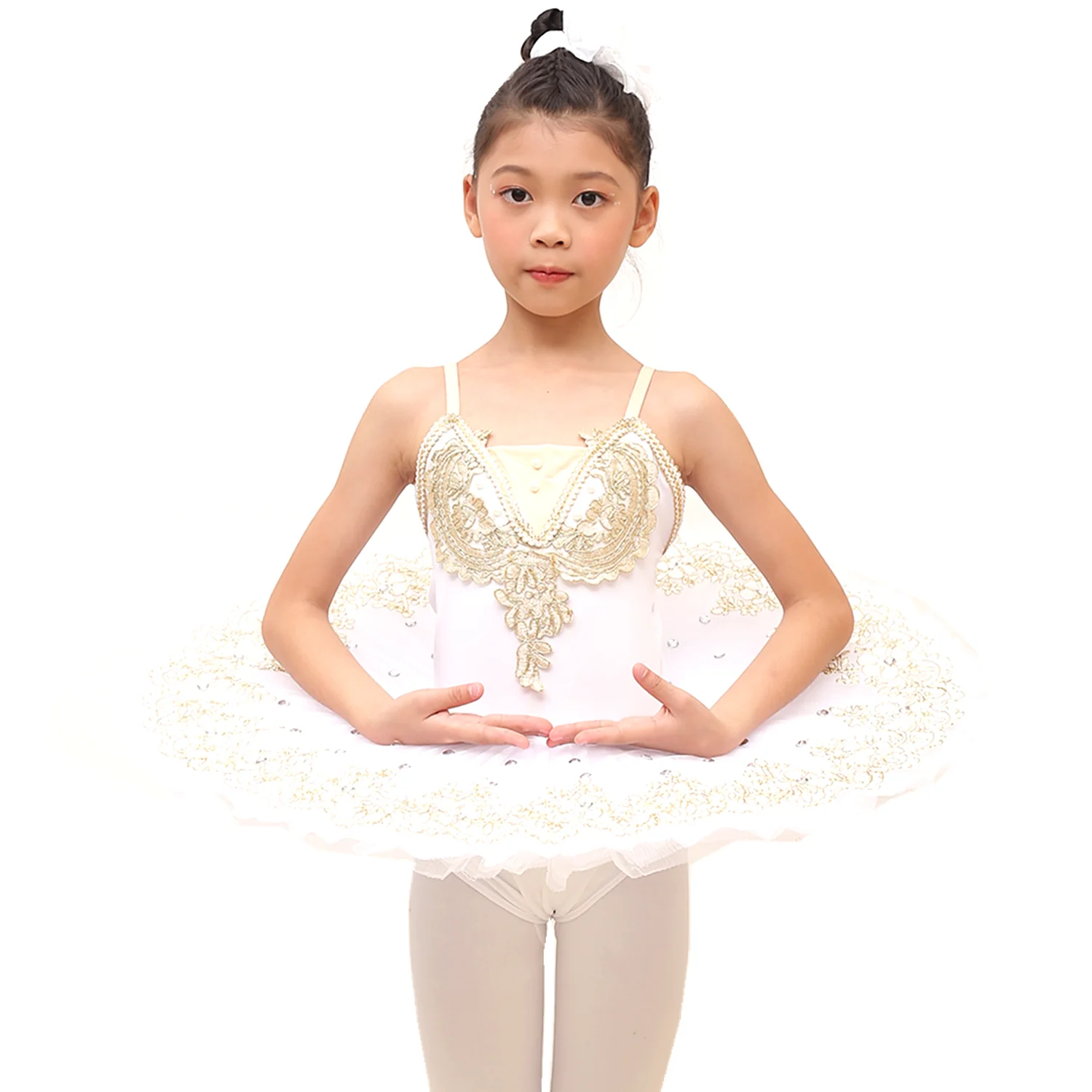 

White Professional Ballet Dress For Girls Tutu Skirts Belly Dance Costumes Princess Tutu For Children Pancake Dancewear