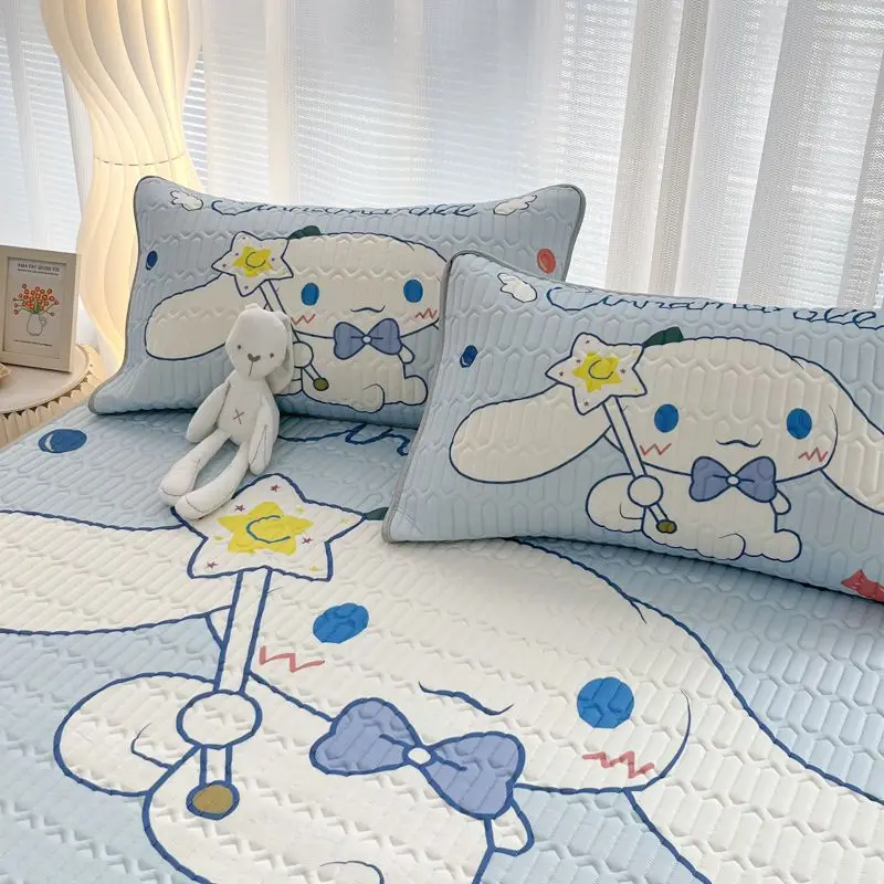 

Милый Sanrioed Kuromi Cinnamoroll, летний крутой латексный коврик из двух частей, мультяшный, бытовой, моющийся, мягкий, для студенческого общежития