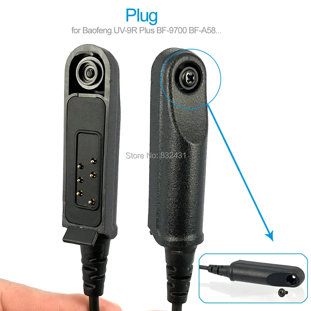 Radio Baofeng UV-9R Plus BF-9700 BF-A58 Telescopic Throat Vibration Mic Earpiece Headset for UV-XR UV9R GT-3WP Walkie Talkie