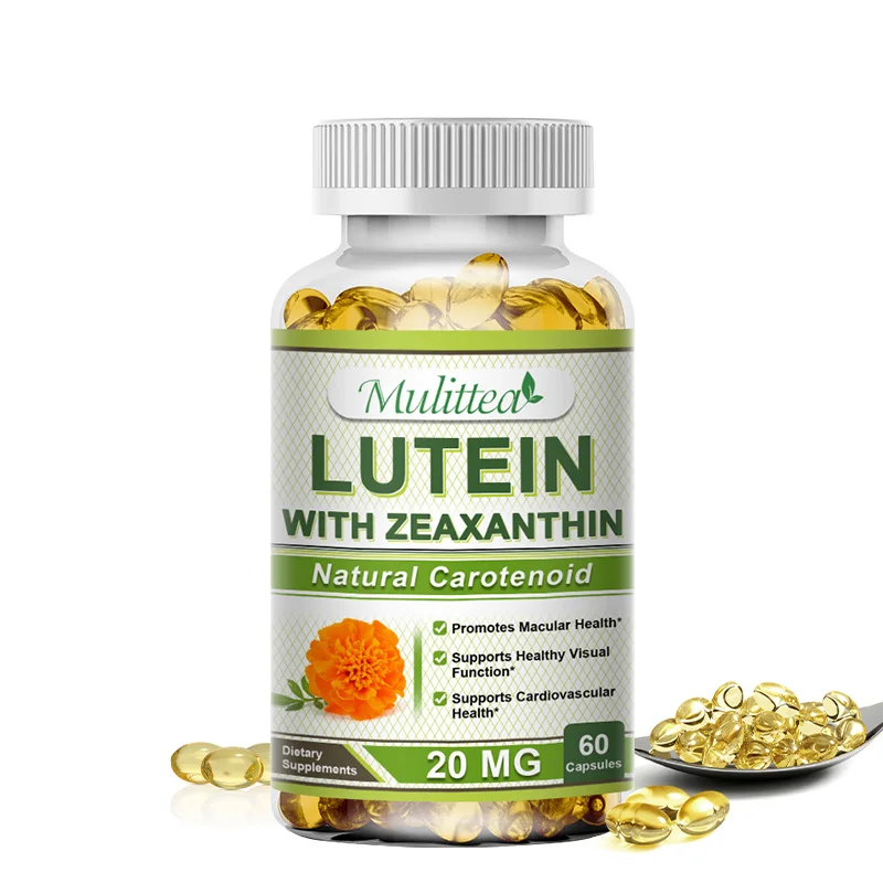 

Mulittea лютеин 20 мг Zeaxanthin капсулы для старения и окисления, снятие стресса, защита от синего света, Уход за глазами