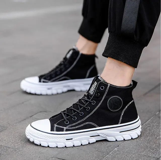 Mens Casual High-top Canvas Shoes 