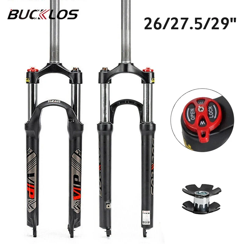 

Вилка подвеска BUCKLOS для горного велосипеда, 26 дюймов, 100 мм, для путешествий, 27,5, 29 дюймов, Велосипедная вилка, диск 9 мм QR 1-1/8 дюйма, подходит для запчастей XC для горного велосипеда