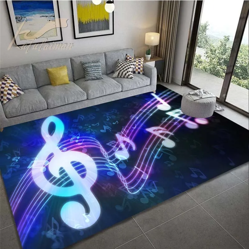 Ковер Музыкальный с 3D принтом декоративный мат из полиэстера для гостиной