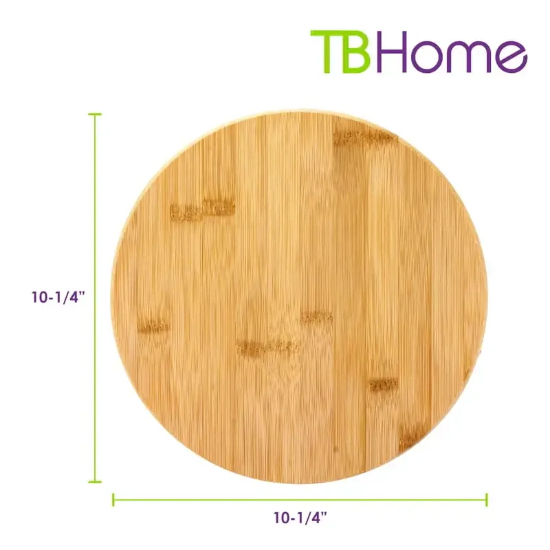 

Bamboo Lazy Susan Kitchen Turntable for Pantry Cabinet or Table