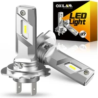 oxilam 2x h7 led head light bulb fanless 6000k white dc12v h7 led car headlight for bmw audi ford hyundai honda vw mercedes benz