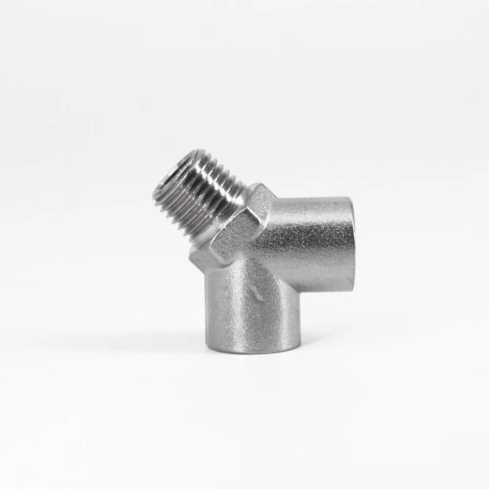 1/4" BSPP NPT weiblich männlich Y-förmiger Splitterblock vernickeltes Messing Rohrverschraubung Anschluss Koppler Adapter Wasser Gas Kraftstoff – Detail 3