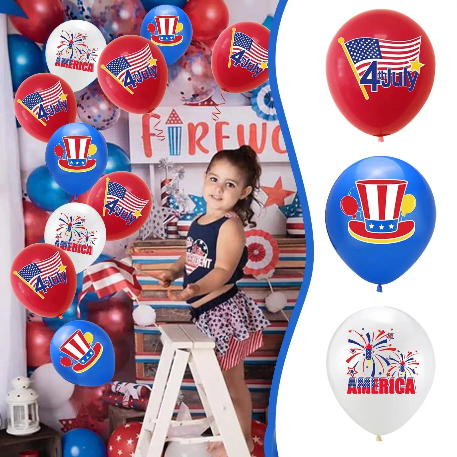 

5 шт., латексные воздушные шары на День Независимости