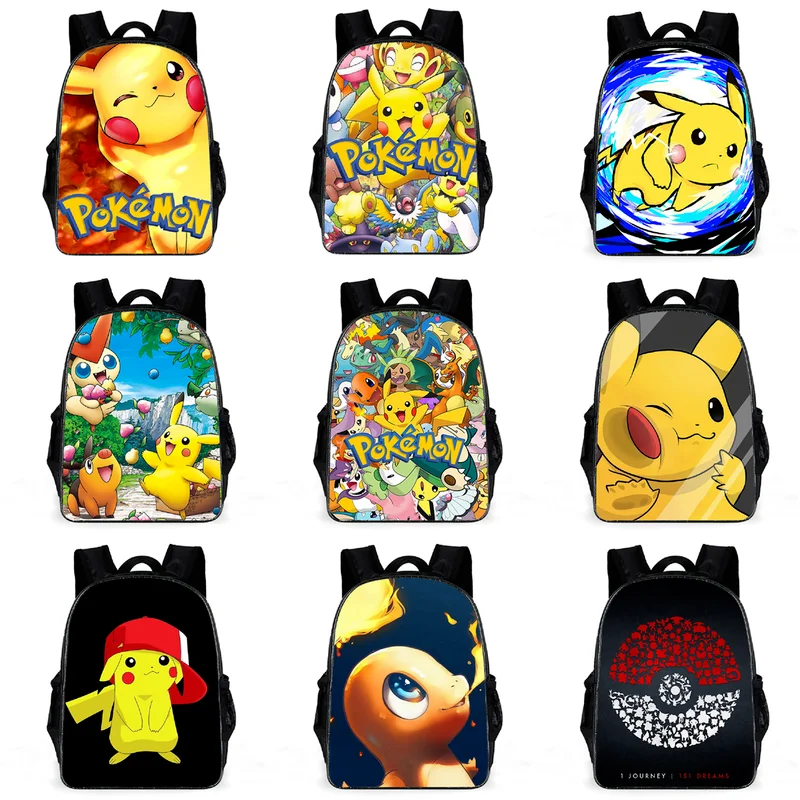 

Pokemon Haunter Eevee Bulbasaur Canvas Backpack Pikachu Students Shoulders Bag Pocket Monster Haunter Schoolbags Laptop Bags