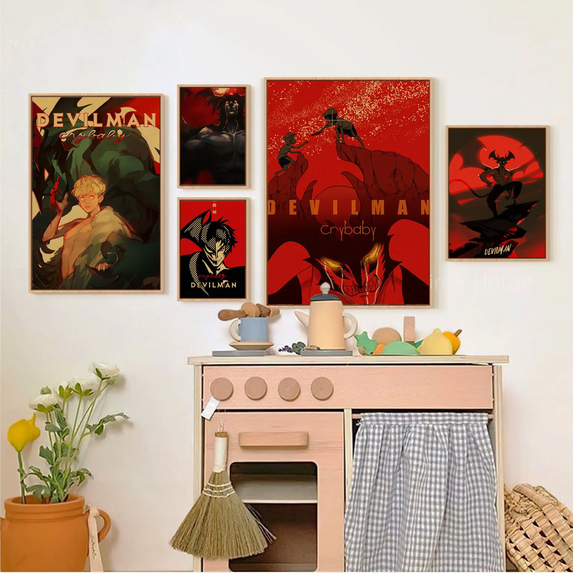 

Аниме Devilman Crybaby кино плакаты из крафт-бумаги винтажный плакат на стену художественная живопись обучение винтажная декоративная живопись