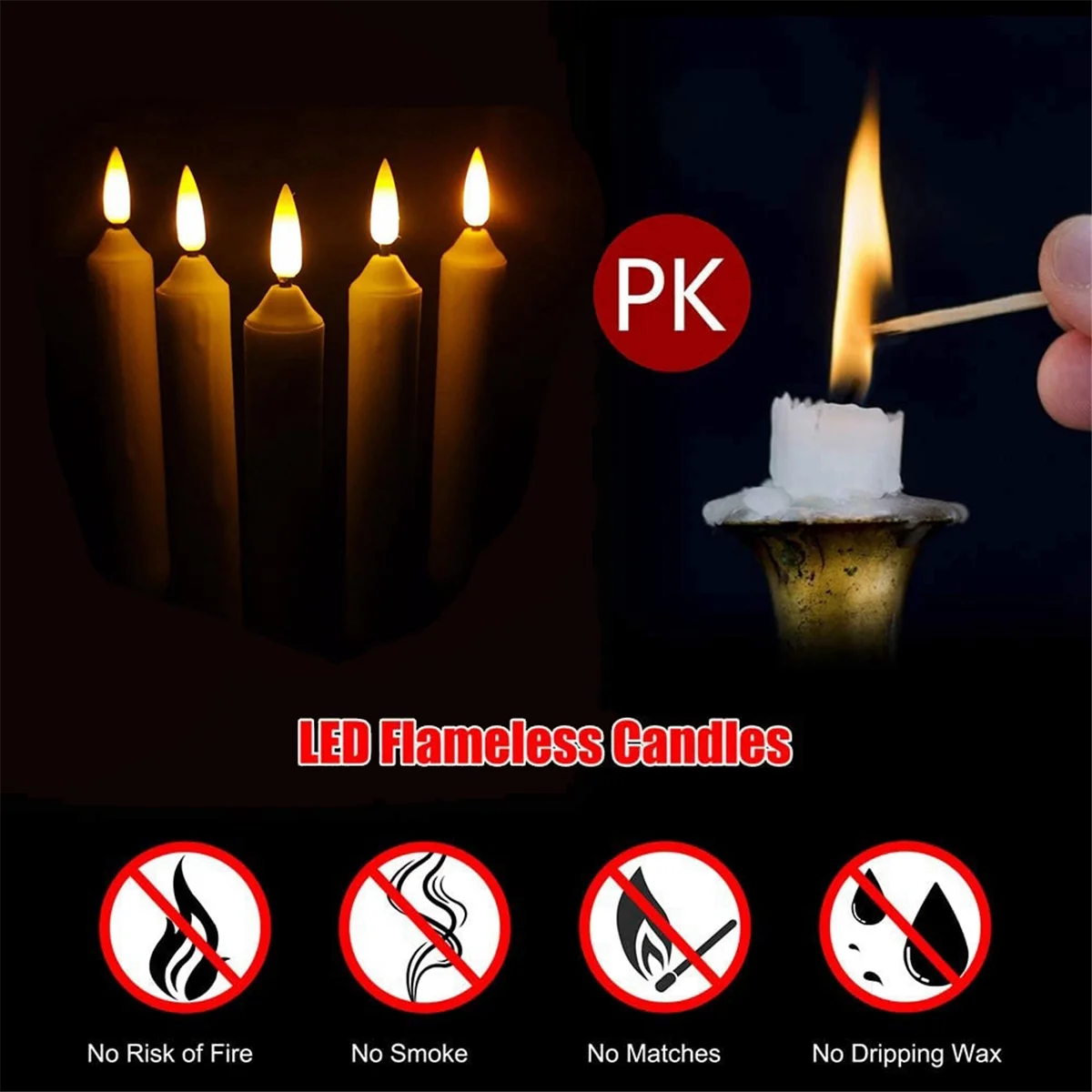 Имитация слезы Электронная свеча Φ 12 шт./коробка желтая вспышка 2 0x15 5 см