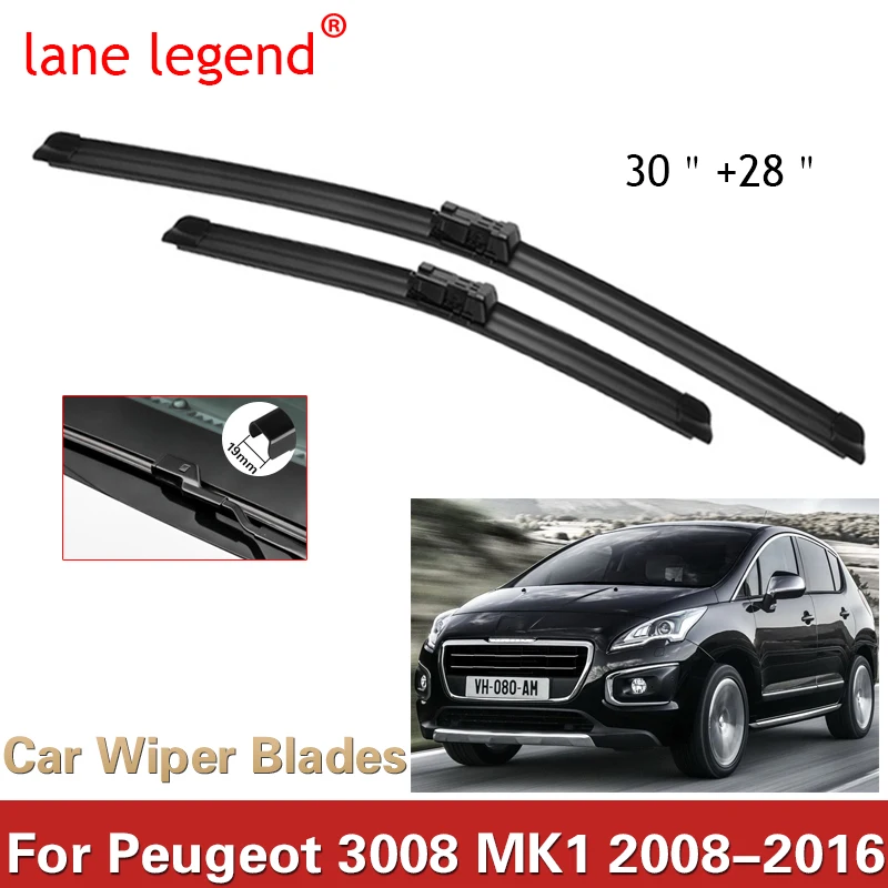 

Wiper LHD Front Wiper Blades Set For Peugeot 3008 MK1 2008 - 2016 Windshield Windscreen Window Brushes 30"+28"