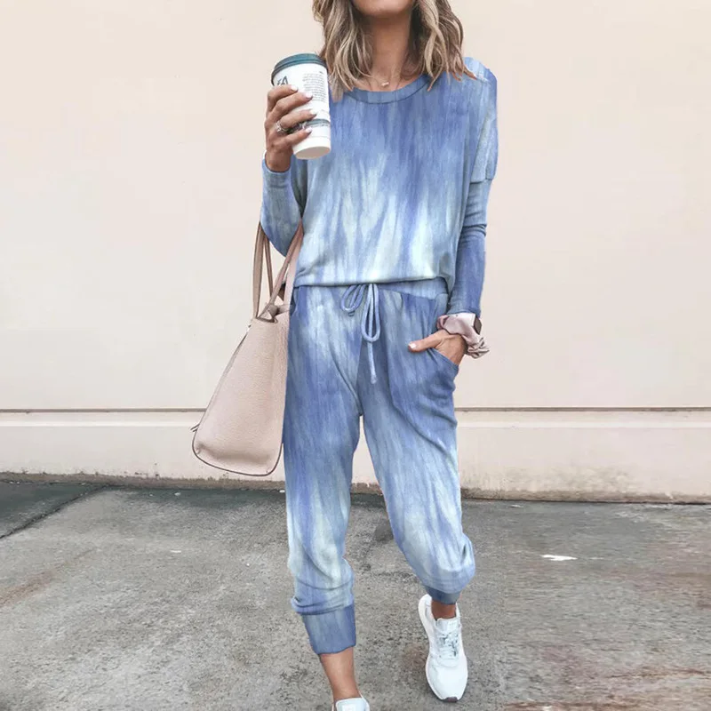 Autumn Winter New Women's Pajamas Loose Printing Long-sleeved Casual Suit Ladies Home Wear Pajama Set Sleepwear Pijamas Women