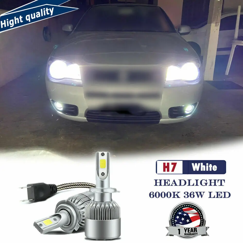 

2x H7 72W LED Hi Lo Beam Headlight Bulbs For Mercedes Benz SL S SLK E C CL Class
